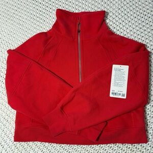 lululemon scuba oversized funnel neck in carnation red size xs/s